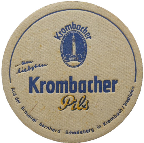 Alter bierdeckel krombacher - bierdeckel,