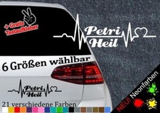 Herzschlag Petri Heil Aufkleber -6 Größen- Anglergruß Angeln Fisch Puls Fishing