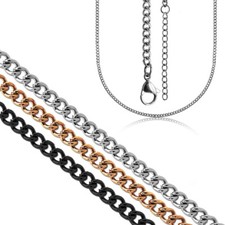 Curb Halskette Kette dickes Strick silber Biker Halsketten Rundhals Herren Damen