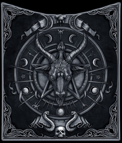Kuscheldecke mit baphomet - kuscheldecke,