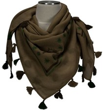 Trachtentuch Beige Grün Braun