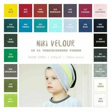 Nickystoff Meterware - Nicki Velour - Fleecestoff Baumwolle weich/kuschlig 50cm 