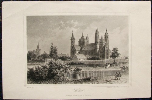 Worms dom orig stahlstich - worms,