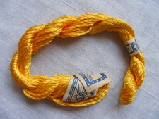 Stickgarn gelb Herko Perl 64 Garn sticken Strang Beilaufgarn vintage DIY basteln