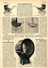 Moderne Kinderwagen Luxus Viktoriaform Wannenform Text+Bild von 1900