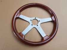 Grant Holzlenkrad Oldtimer Youngtimer 1993 Silber / Holz 355mm