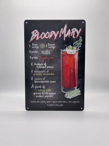 Blechschild cocktail bloody - blechschild,