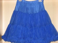 Malco Modes Petticoat 582 royalblau Soft Nylon Rüsche ~NEU~ verstellbarer Bund