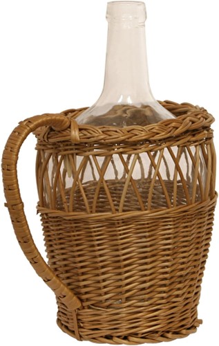 Flasche mit weidenkorb - flasche,
