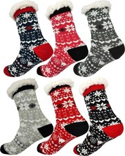 Hüttensocken Kuschelsocken Anti Rutsch Socke Winter Hausschuhe Strick Fleece