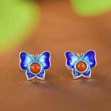 L05 Earrings Small Blue