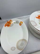 LA VIE SPEISEGESCHIRR 12 PERSONEN PORZELLAN WEISS + BLUMEN + SPÜLMASCHINENFES