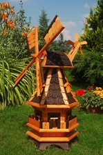 Windmühle Windmühlen kugelgel. mit Beleuchtung Solar  LED 1,0m Garten m. Windrad