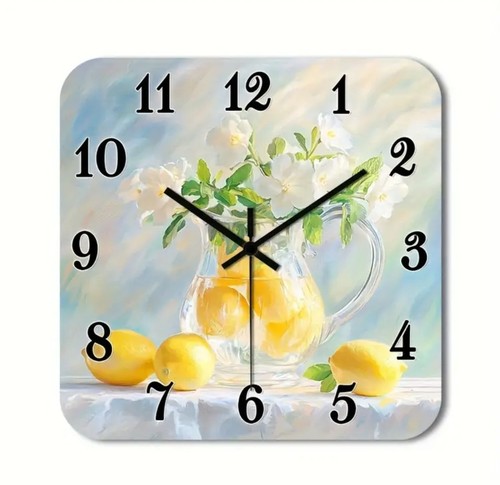 Wanduhr zitronen druck - wanduhr,