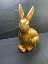 Hase Osterhase sitzend goldfarben H 41 cm B 18 cm T 29 cm "metallic-artig" * gut