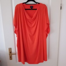 Longshirt Shirt Damen Ulla Popken selection Gr.58/60 orange Wasserfallkragen