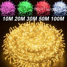 10-100M LED Lichterkette Strom Weihnachten Außen Innen Party Beleuchtung Deko DE