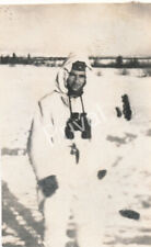 Foto WK II Wehrmacht Soldat Schneeanzug Winter Tarn Polen Polska L1.06 