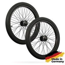 20 Zoll Laufradsatz bereift für Anhänger Moped Lastenrad schwarz 48 Speichen 