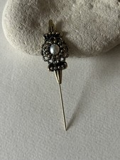 Vintage Anstecknadel mit Perle