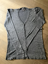 Strickjacke mit Schulterverzierung, TCM Tchibo, grau, Gr. 44 , gebraucht