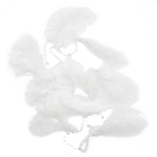 Federgirlande mit Perlen weiss