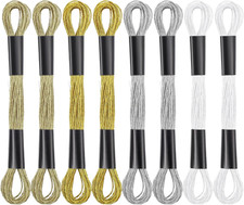 6 Stück Silber Stickgarn