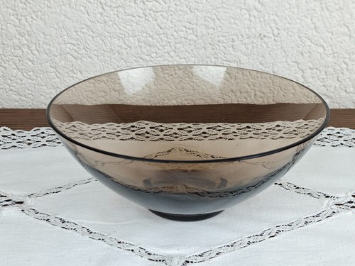 Vintage glasschale rauchglas - vintage,