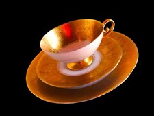 PORZELLAN PRUNK-TASSE-3tlg. DW