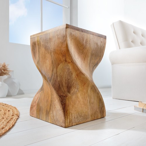 Massivholz hocker twist 45cm - -,