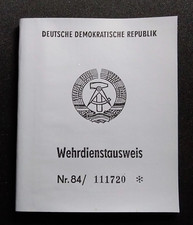 NVA Wehrdienstausweis  Blanko Soldat Offizier 1984 Grenze Armee DDR
