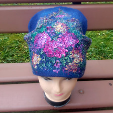 Blaue Merinowolle gefilzte