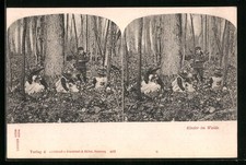 Stereo-AK Kinder im Walde 