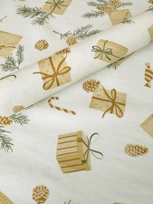 PVC Tischdecke GESCHENKE creme Wachstuch Weihnachten Meterware eckig abwaschbar