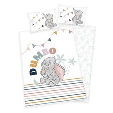 Disney Dumbo Baby Kinder Bettwäsche Set 100x135 inkl.  1 Spannbettlaken weiß