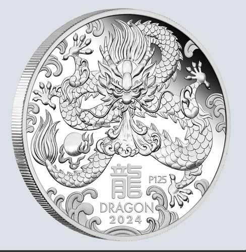 Lunar drache 2024 999 - 2024, silber