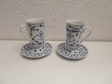 2 Pharisäertasse Königl. pr. Tettau Indisch blau mit Untertasse s. guter Zustand