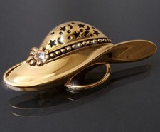 P01* Tuchhalter Clip Tuch GOLD PL Strass Hut Sterne NEU