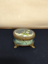 Antike Gedenk Schmuckschatulle Bad Oeynhausen Glas und Messing