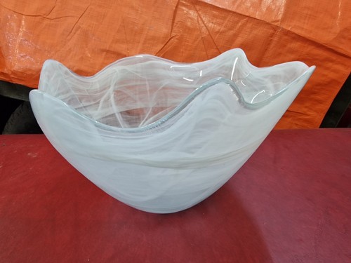 Glasschale weiß asymmetrisch - glasschale,