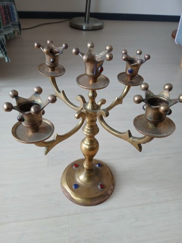 Kerzenleuchter messing armig - messing, 5-armig