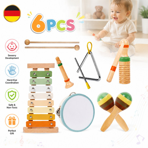 Musikinstrumente set teilig - musikinstrumente-set, 6-teilig