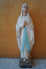 VINTAGE französische Gips- Statue Skulptur Jungfrau Maria,Jungfrau von Lourdes