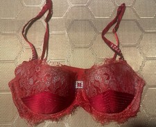 Pleasure State BH Slip Set Dessous Rot Seide  32 D / S