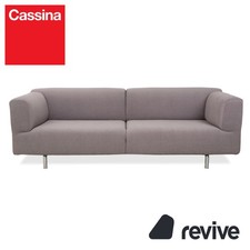 Cassina Met 250 Stoff Dreisitzer Grau Taupe Sofa Couch Neubezug