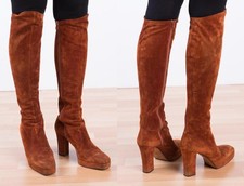 1116 Pollini Wildleder Overknee Stiefel Gr 39