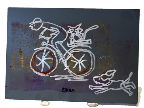 Fahrradfahrer katze grau - fahrradfahrer,