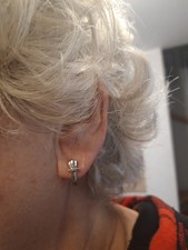 Klappcreolen OHRSTECKER Creolen 925 Silber  mit echtem Diamant