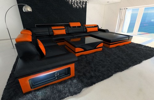 Ledersofa couch wohnlandschaft - ledersofa,