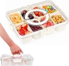 Rechteck Servierplatte Servierset Snackschale 8 Fächer Deckel Snackteller